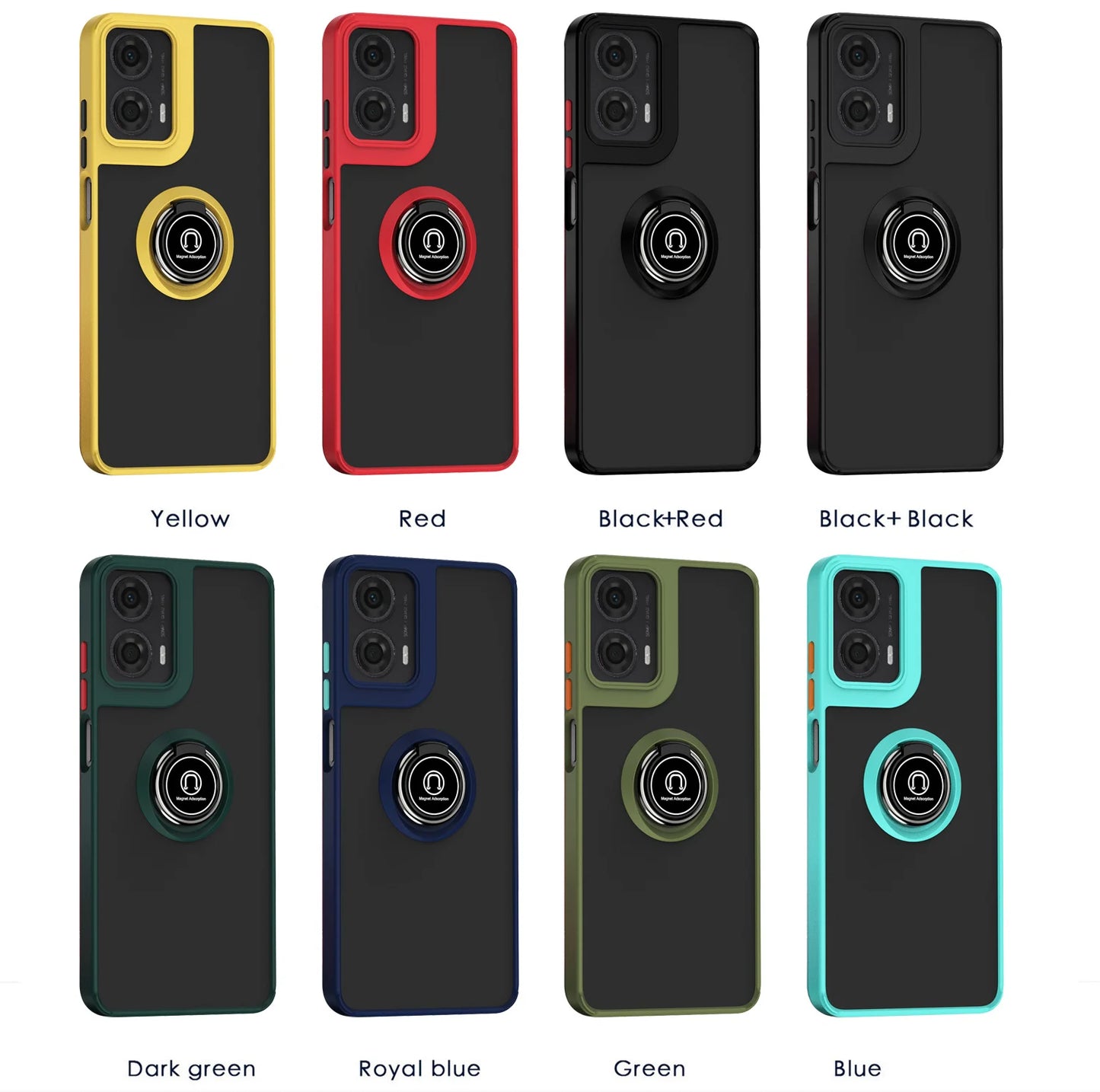 Yellow Hight qualitet Magnetic Ring Matte Phone Case for Motorola 5G