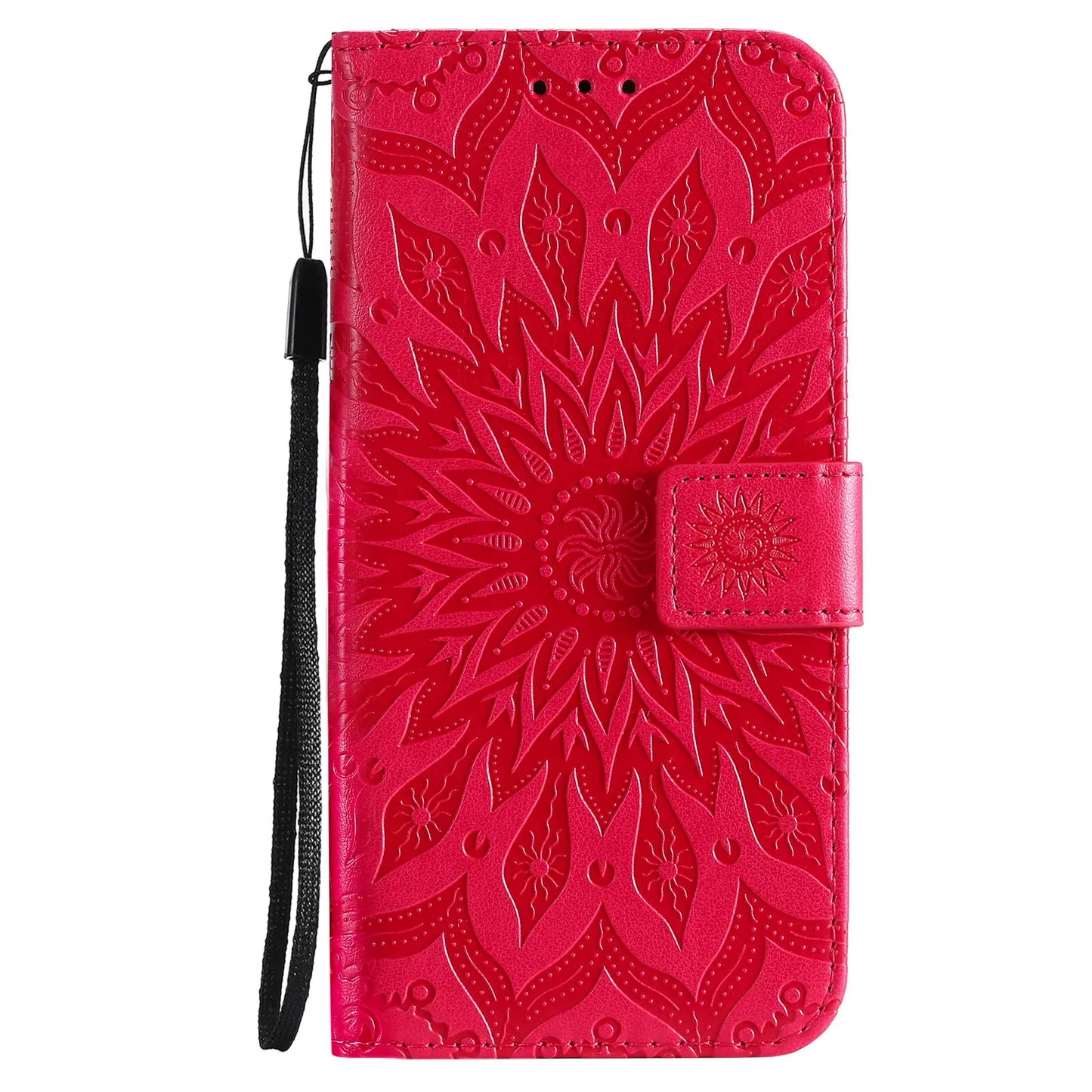 Red Leather Phone Book Cover Flower Honor