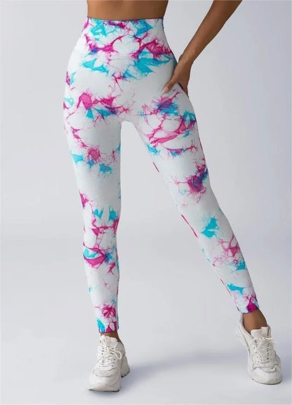 Women's High Waist Tie-Dye Yoga Leggings in 26 Colors