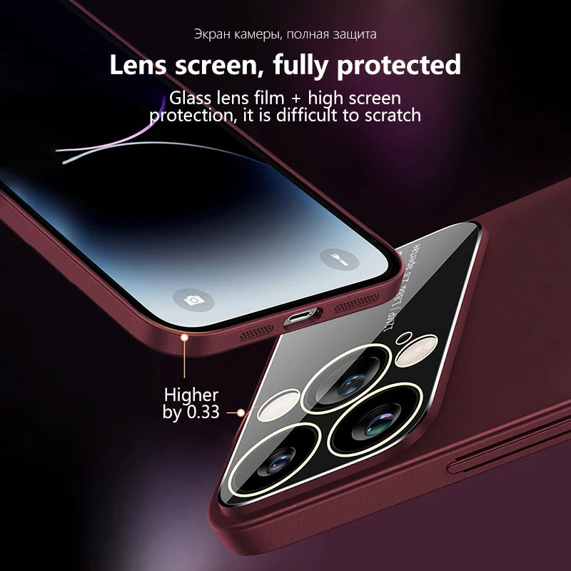 Black Luxury Matte Camera Lens Protector iPhone Cover