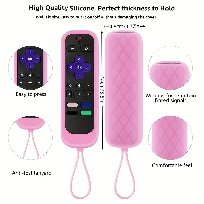 Silicone luminous remote control cover for Roku TV Remote / Roku Simple Remote / Roku Voice Remote (without Headphone Jack)