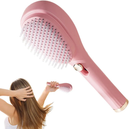 Self-Cleaning Hairbrush – Ergonomic Handle with Retractable Bristles, Anti-Static Hair Comb.