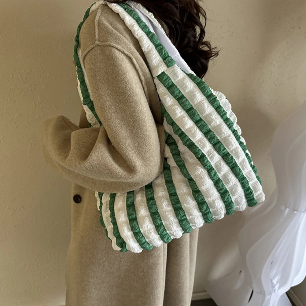 Elegant Cloud Bag: Pleated, Candy Color, Large Capacity Shoulder Bag