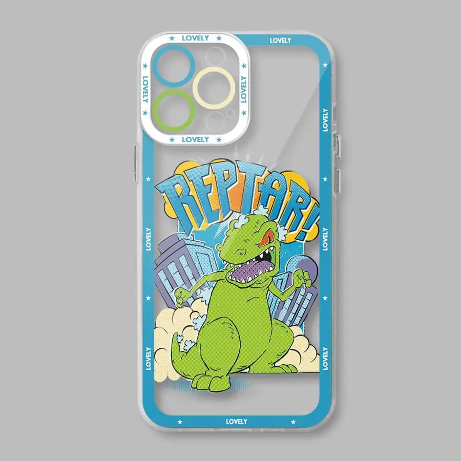 Movie R-Rugrats Cartoon Reptar telefonfodral för Apple iPhone 15 16 Pro XS Max 13 14 Plus XR SE 7 8 12 11 Pro plus Matte