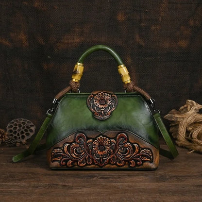 MOTAORA Luxury Bag: Handmade, Leather, Vintage Carved