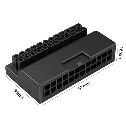 ATX 24 Pin to 90 Degree Power Plug Adapter Mainboard Motherboard Power Supply Cable Connectors Modular for Power Supply Cables