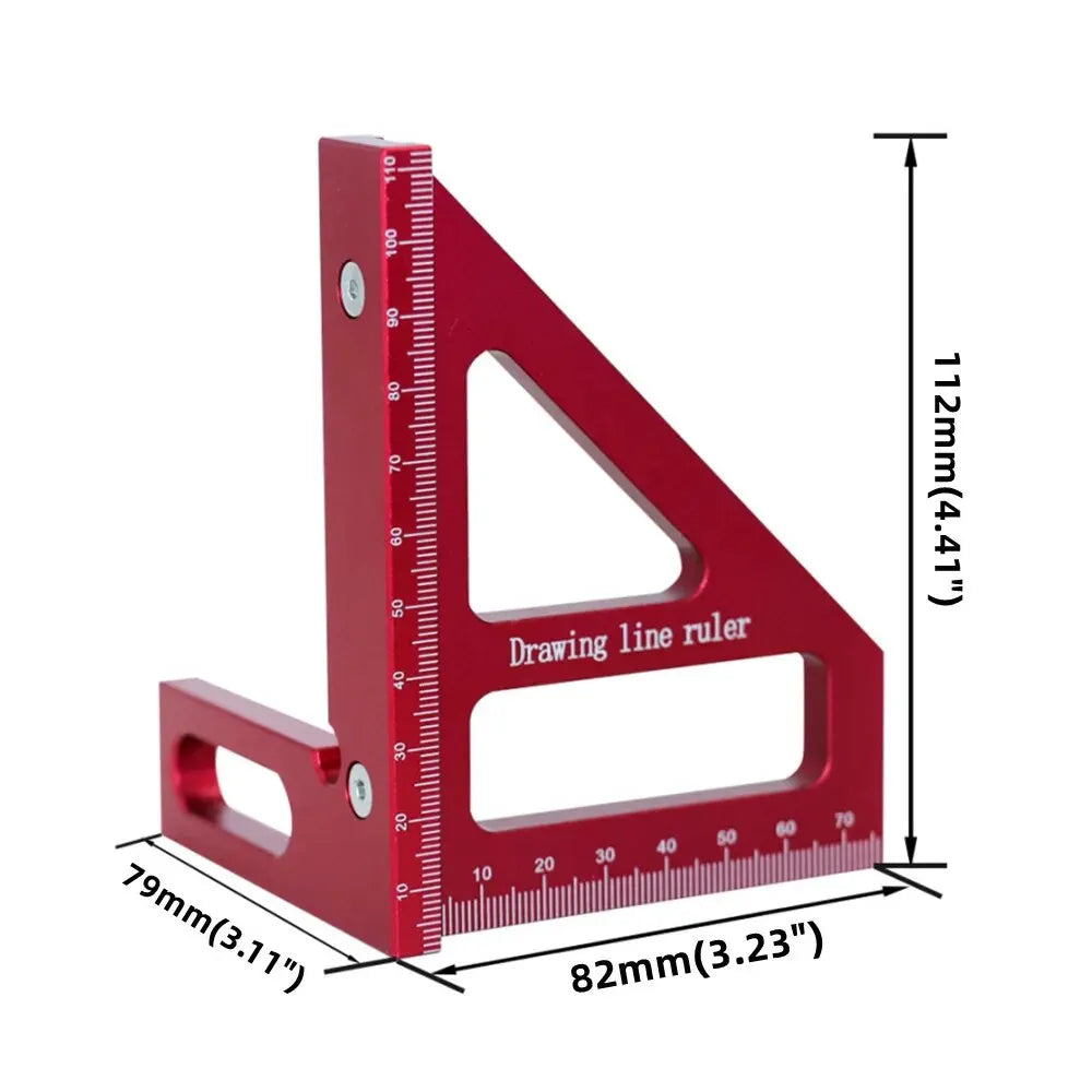 Carpenter Square -Woodworking Square Protractor Aluminum Miter Triangle Ruler 3D Multi Angle 45/90 Degree Layout Measuring Ruler