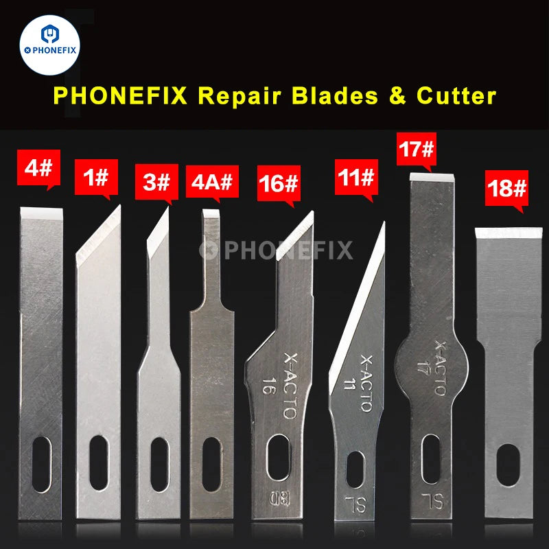 10pcs Scalpel Knife Blades Engraving Non-Slip Metal Scalpel Knife Replacement Craft Blades PCB Repair Hand Tools