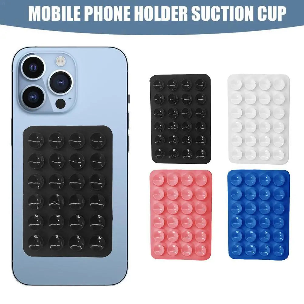 Suction Cup Wall Stand Mat – Multifunctional Silicone Leather Square Phone Case Anti-Slip Holder Mount for 2024