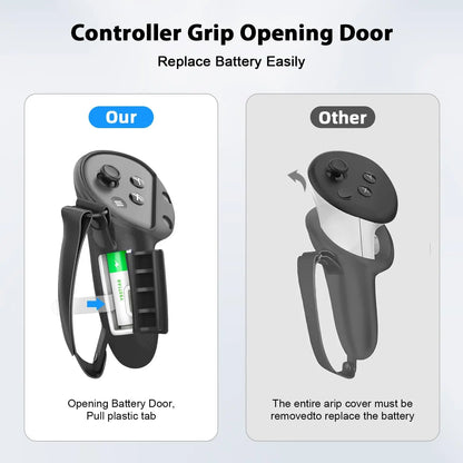 Med batteribyte öppningslock &amp; knogrem Silikonskyddande kontrollfodral för Meta Quest 3/3S VR-tillbehör