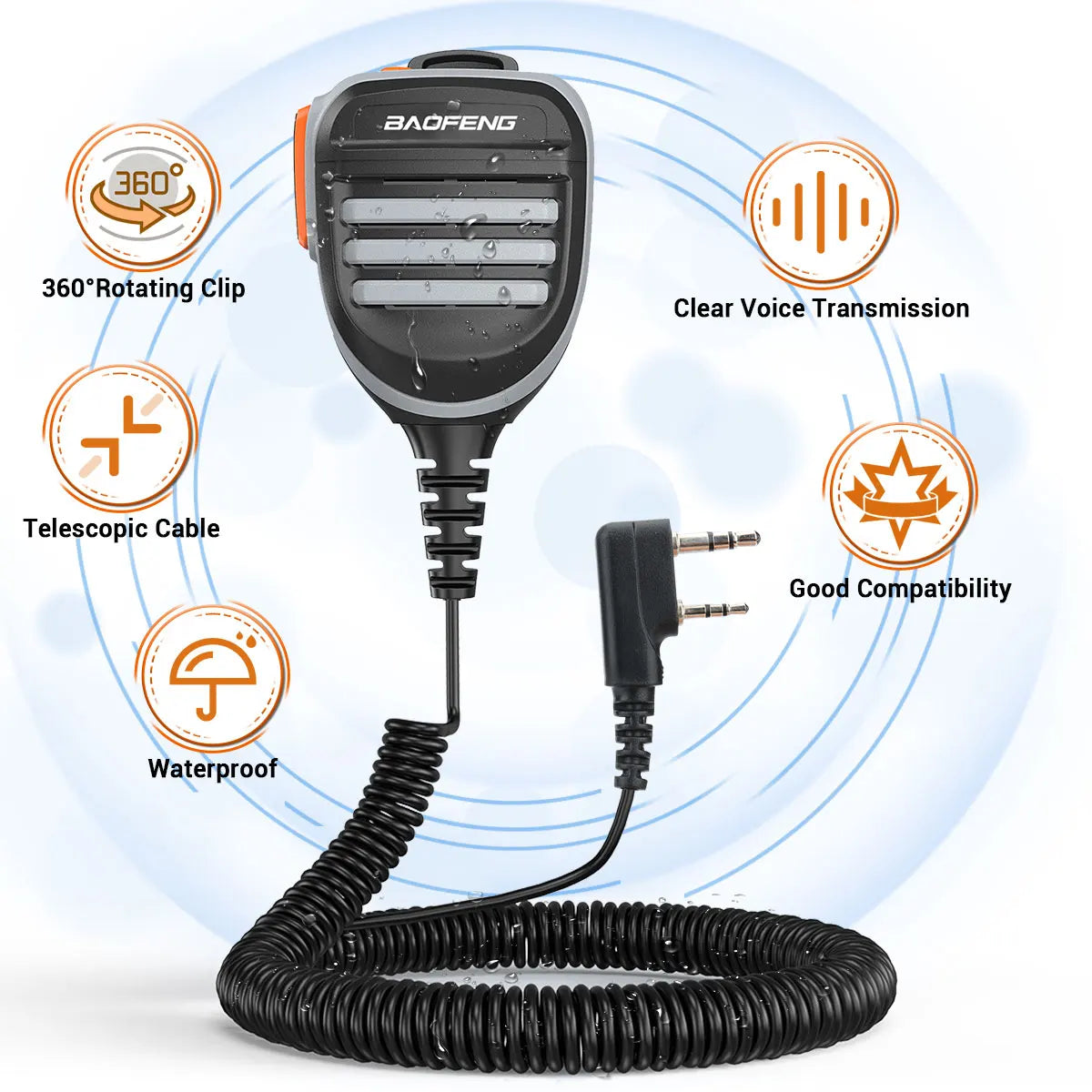 Baofeng UV K5 Microphone Speaker MIC for Baofeng UV 5R 82 888S UV 21 17 GPS UV 13 16 18 S9 Quansheng UV K5 5R Plus Walkie Talkie