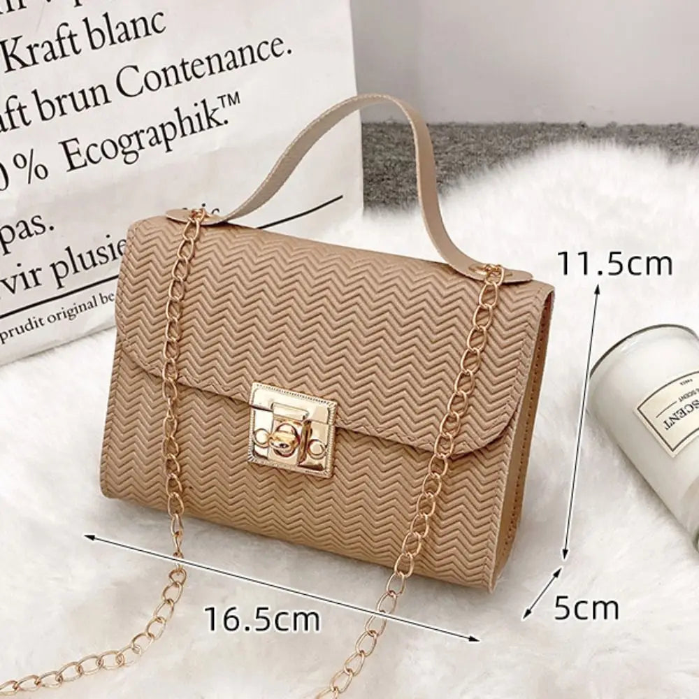 Fashion Mini Handbag: Solid Color, Casual Chain Shoulder Pouch