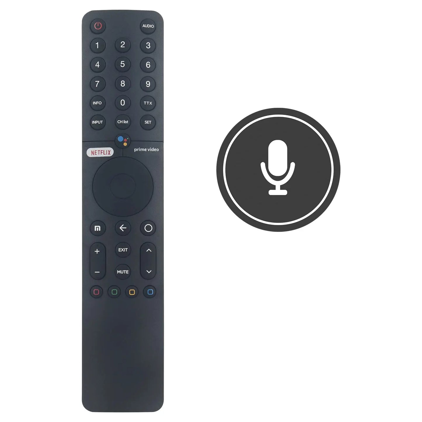 XMRM-19 360℃ Bluetooth Röstfjärrkontroll för Xiaomi Mi TV Android 4K P1 Q1 Smart TV Passar för L32M6-6AEU L43M6-6AEU L75M6-ESG