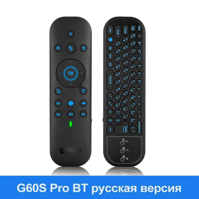 New G60S Pro BT Wireless Voice Remote Control 2.4G BT5.0 Dual Mode Air Mouse IR Learning With Backlit Light For Android TV Box