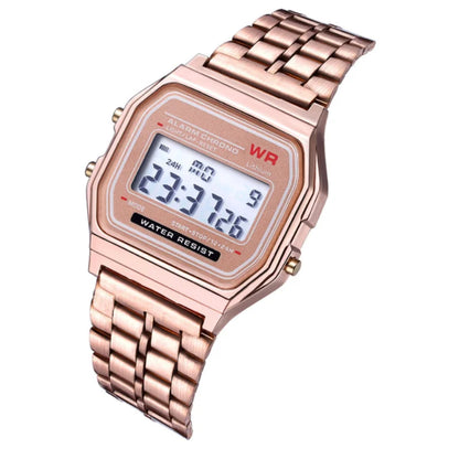 F91W Steel Strap Watches Women Watch Men Business Clock Multifunction LED Digtal Sports Wrist Watch Electronic Clock Electron wi