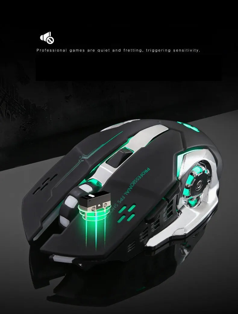 Rechargeable Wireless Mouse Gaming Computer Silent Bluetooth Mouse