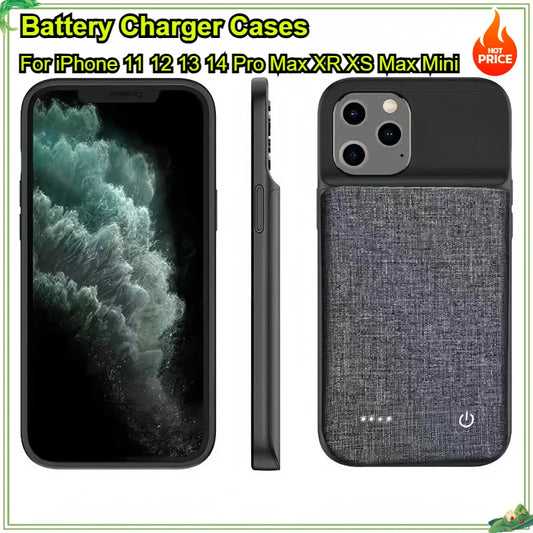 20000mAh Battery Charger Case for iPhone Charging Cover Back