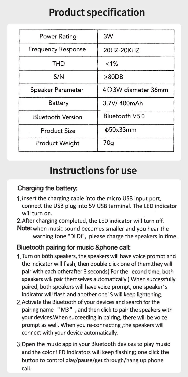 M3 Flash Trådlös Bluetooth-högtalare Bärbar liten stålpistol Metal Heavy Subwoofer Utomhus Mini Bluetooth liten högtalare