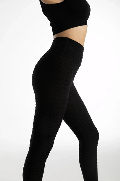 Women's High Waist Seamless Bubble Leggings with Hip Lift