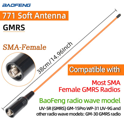 ABBREE Walkie Talkie Antenna SMA Female Male VHF UHF Band Tri-Band GMRS for BaoFeng UV-5R BF-888S Quansheng UV-K5 K6 Ham Radio