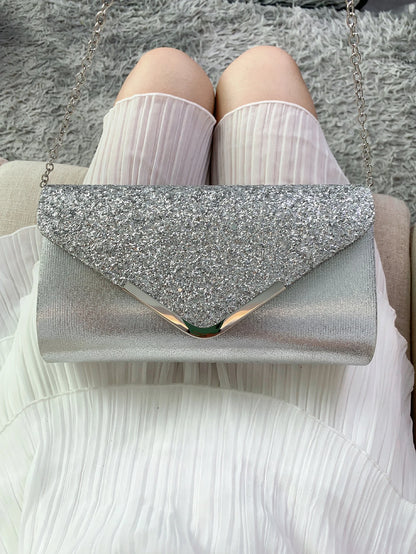 Glitter Bling Envelope Clutch – Elegant Party & Wedding Handbag for Women.