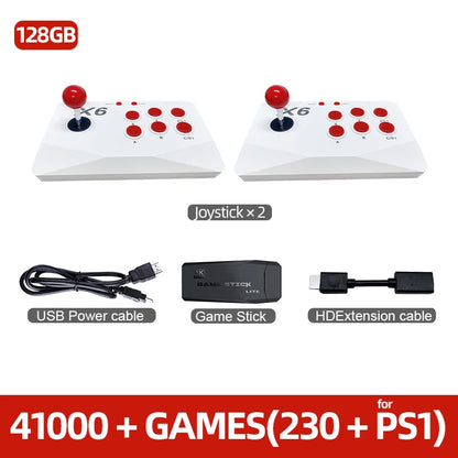 VILCORN Arcade Video Game Console 4K TV Game Stick med Double Arcade Joysitck 41000-spel för MAME/Sega/PS1/Atari Kid Gift