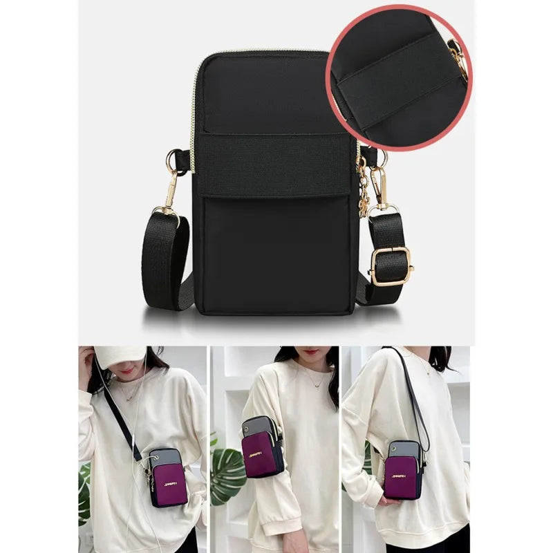 New Mobile Phone Crossbody Bags for Women – Fashion Female Shoulder Bag, Cell Phone Pouch with Headphone Plug, Large Capacity Wallet.