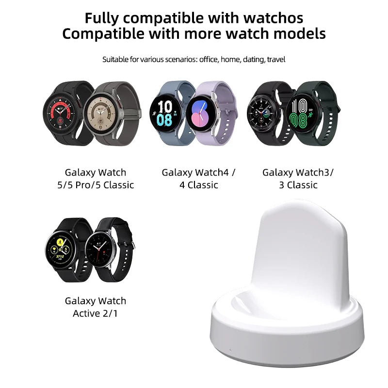 Magnetisk klocka Trådlös laddare för Samsung Galaxy Watch 8/7/6/5pro/5/4/3 Active 2 Portable USB-kabel Snabbladdningsdockningsstation