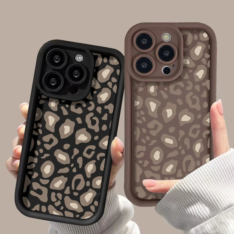 Brown Phone Case Leopard soft Shell Shockproof For iPhone