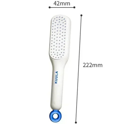 1pc Self-Cleaning Hair Comb – Anti-Static, Retractable, Rotating, Lifting Hairbrush with Scalp Massage and Safety Airbag.