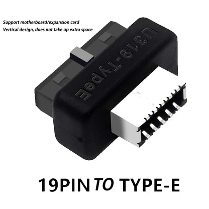 USB 3.0 20Pin/19P Internal Header to Type E Adapter Connector USB 3.1 20 Pin Converter for Type C Front Panel Motherboard