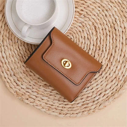 Custom Letters Fashion Women Short Wallet PU Leather Three Fold Wallet Small Coin Purse Ins Style Credit Card Holder Money Clip