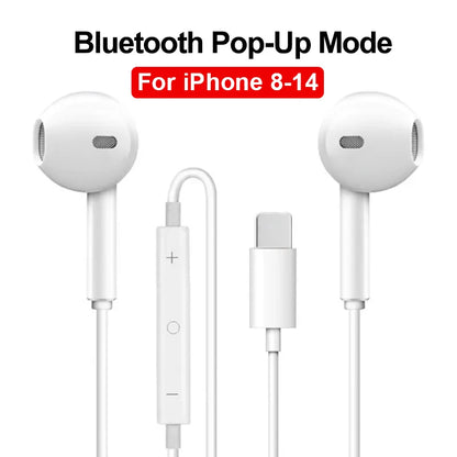 2024 Headphones For iPhone 16 Pro Max 15 14 13 12 11 Mini in-ear Earphones X XS XR 7 8 6 6S Plus Wired Headset Phone Accessories