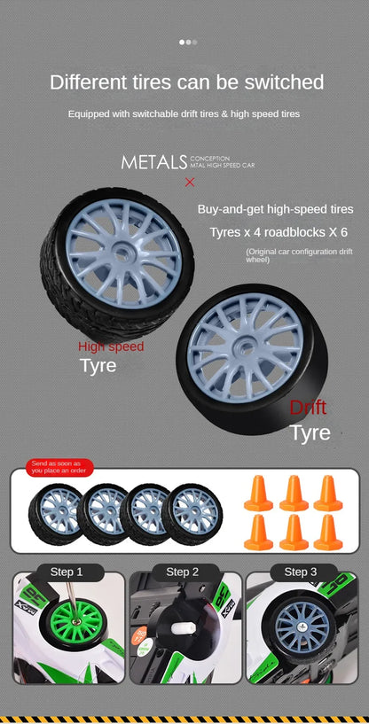 2,4G RC CAR Med LED-ljus 4WD Fjärrkontroll Drift Cars Professionella racingleksaker GTR modell AE86 för barn Julklappar