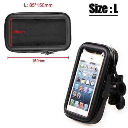 Waterproof Bicycle Phone Holder – Motorcycle Bike Handlebar Case Bag for iPhone 15 Pro Max, 14, Samsung, Bike Phone Stand Mount