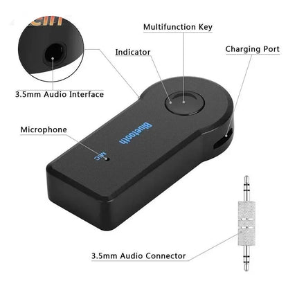 Trådlös Bluetooth 5.0 Transceiver Adapter 3,5 mm Bilmusik Audio Aux A2DP Headsetmottagning