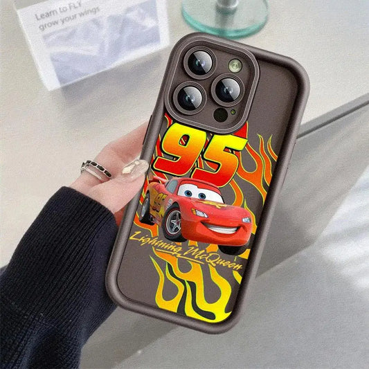 Lightning McQueen telefonfodral för Apple iPhone 16 11 13 15 12 14 Pro Max 7 XR X XS 13 12 Mini 14 Plus 8 SE Silikonskydd