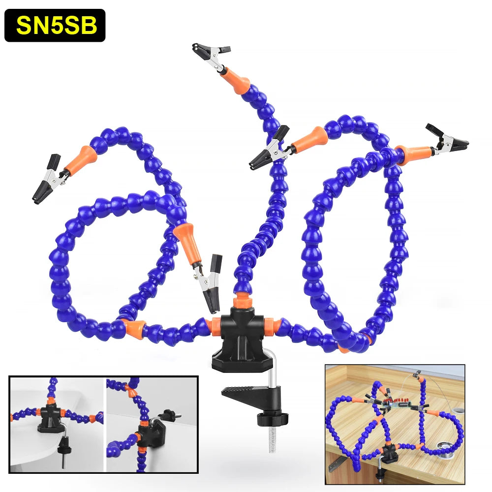 Hjälpande händer Tredjehandslödverktyg PCB-hållare Flexibla armar med bordsklämma Hantverk Smycken Hobbyverkstad Hjälpstation