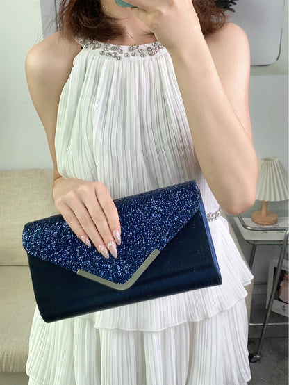 Glitter Bling Envelope Clutch – Elegant Party & Wedding Handbag for Women.