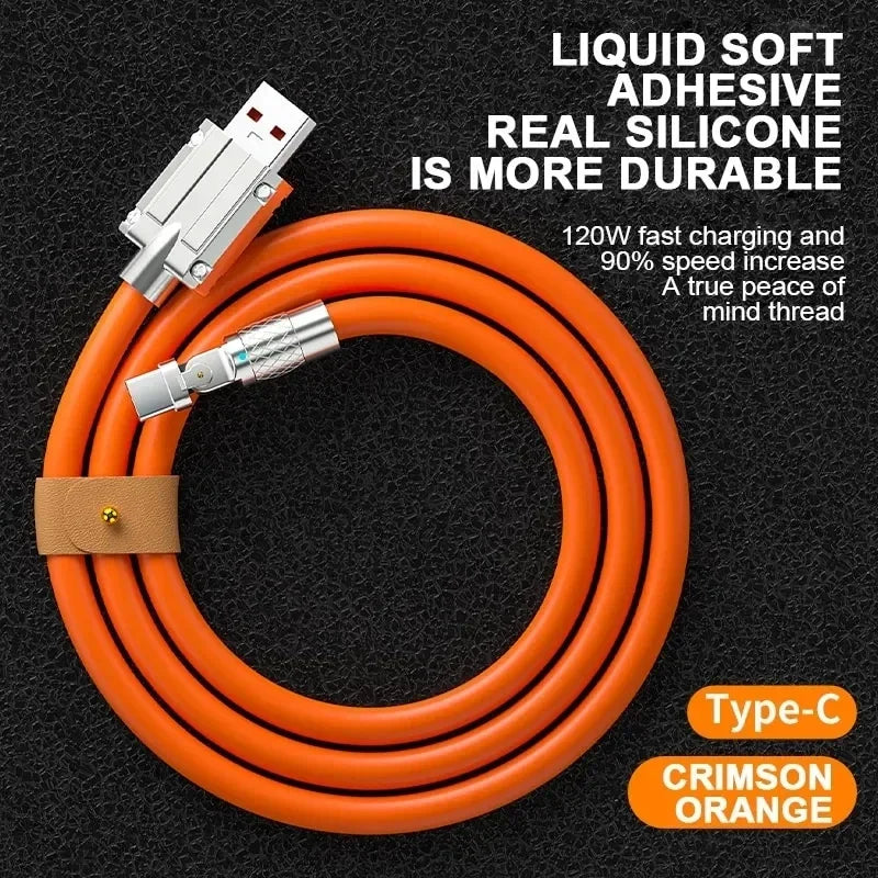 120w 7A Fast Charge Usb Type C Data Cable 180 Degree Rotating Gaming Elbow Cable For Xiaomi Mobile Phone Charger Usb Data Cable