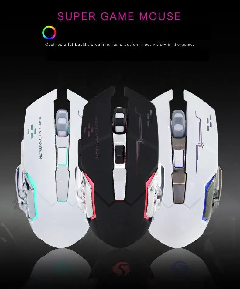 Rechargeable Wireless Mouse Gaming Computer Silent Bluetooth Mouse