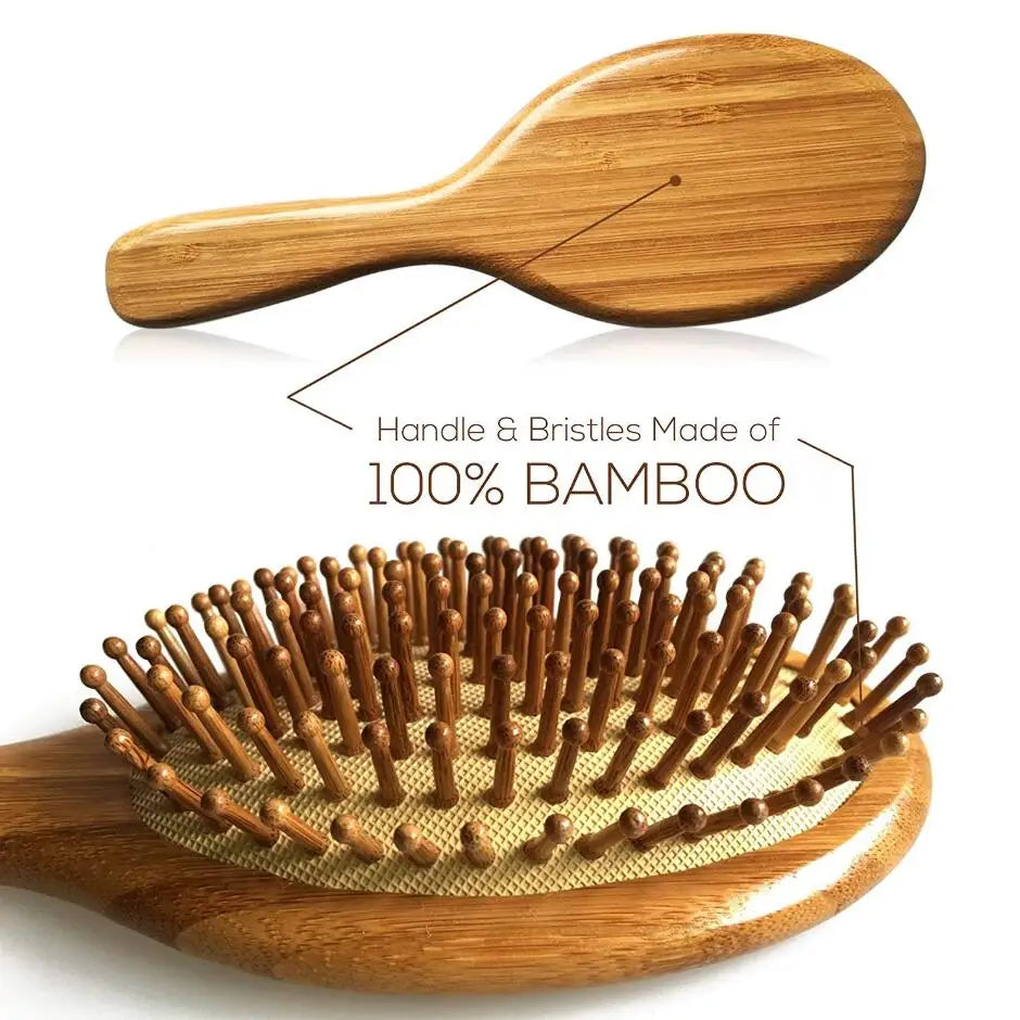 Premium Bamboo Hair Brush – Wooden Comb to Improve Hair Growth and Prevent Hair Loss.