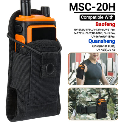 Taktisk Walkie Talkie Pouch Oxford Molle Radio Pouch Hållare Ficka Bärbar Utomhus Jakt Sport Midjeväska Interphone hölster