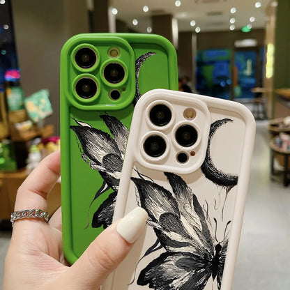 Liquid Silicone Case For iPhone: Shockproof Butterfly Soft TPU Cover