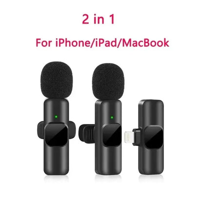 New Wireless Lavalier Microphone Portable Audio Video Recording Mini Mic for iPhone Android Live Broadcast Gaming Phone Mic