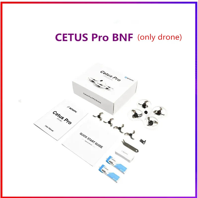 Cetus Pro FPV-kit - Innehåller VR02-glasögon, Literadio2 SE-sändare, BT2.0 450mAh 1S-batteri, borstlös Racing Drone Quadcopter