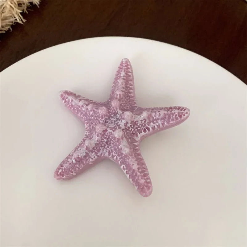 Flexible Shell Starfish Phone Stand with Finger Holder and Strong Adhesive Base