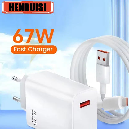 For Xiaomi 67W USB Fast Charger 6A Type C Cable Phone Power Adapter For Mi 12 11 POCO X5 X4 Pro Redmi Note9 10 11 Charging Line