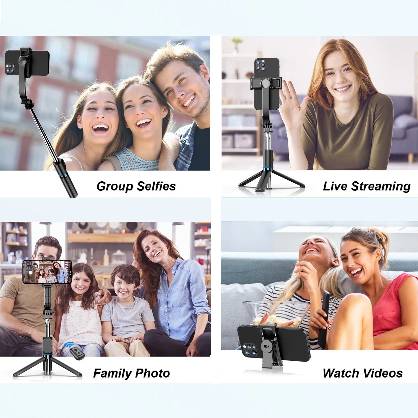 Selfie Stick with Tripod Stand and Remote, 42" Extendable Selfie Stick for iPhone 15 14 13 12 Pro Max Android Galaxy S23 S22