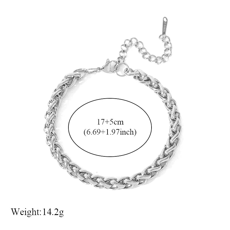 EILIECK 316L Stainless Steel Chains Neckalces Bracelet For Women  New Trendy Metal 18K Gold Plated Collar Jewelry Set Bijoux